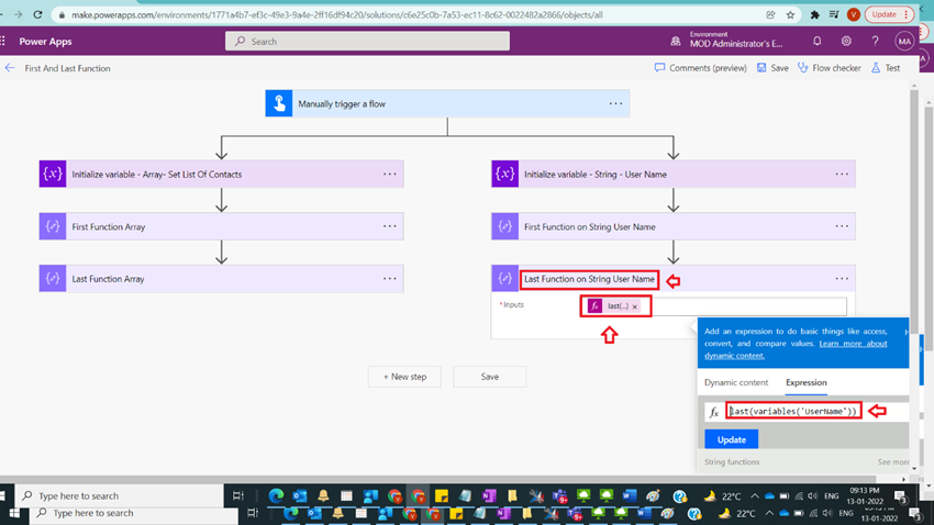 Usage of First & Last Function in Power Automate